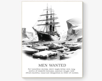 Ernest Shackleton Expedition Help Wanted Advertisement 3 Vintage Art Print