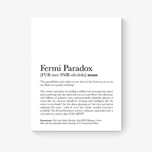 Impresión artística La paradoja de Fermi / Principios y paradojas del comportamiento humano y la ciencia / Educación / Obras de arte para el aula escolar de profesores