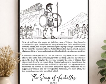 The Iliad Art Print | Sing O Goddess The Anger Of Achilles | Song | Homer Poem | Ancient Greece | Literary Book | Motivational Poster