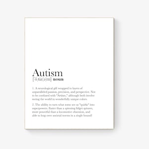 Autismo: una perspectiva única / definición inspiradora Lámina artística