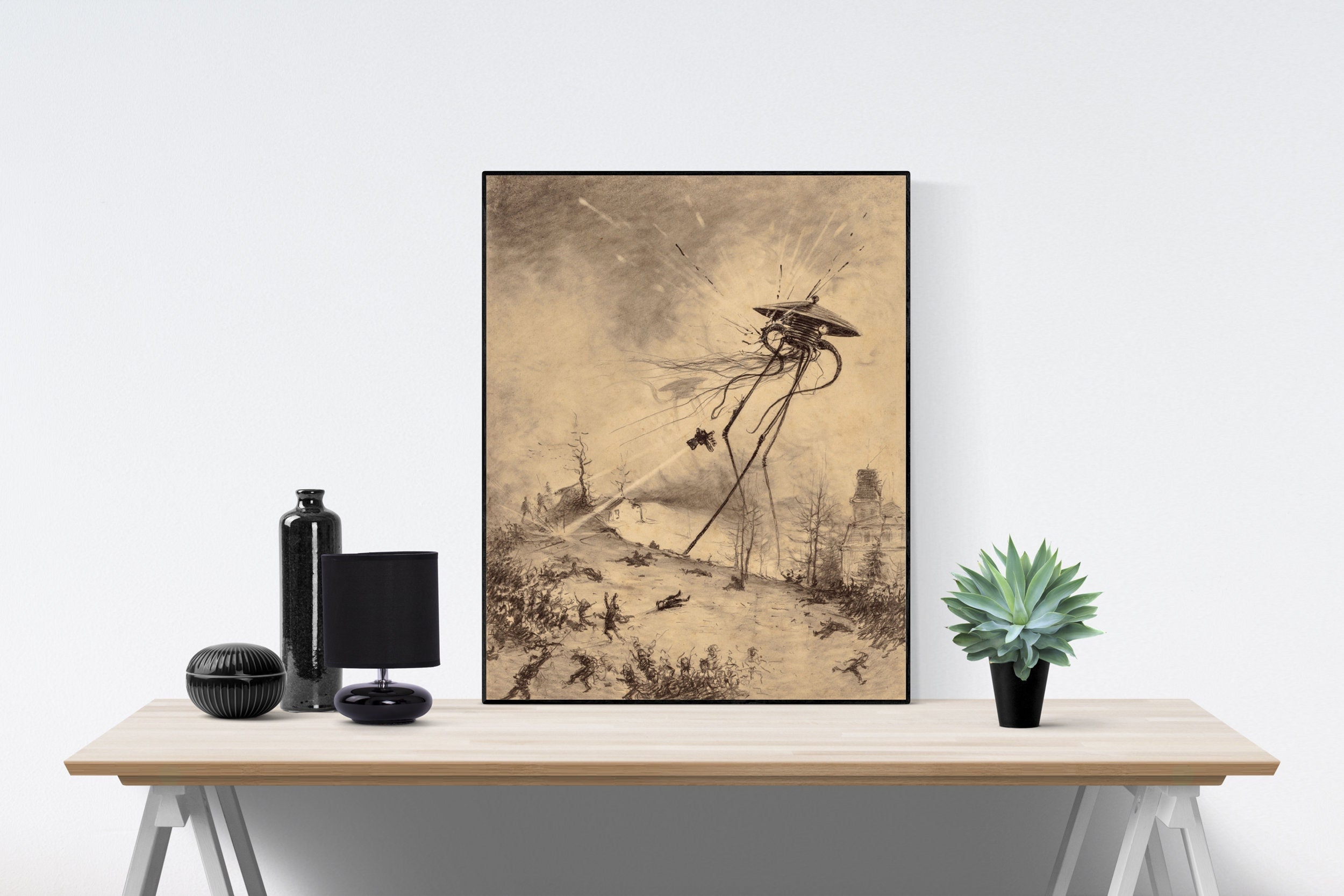 War of the Worlds | Original Art Print | Alien Attack |  Art Print