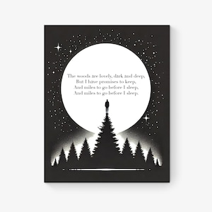 Millas por recorrer antes de dormir / Detenerse en el bosque en una tarde nevada / Robert Frost / Poema / Inspiración / Impresión artística motivacional