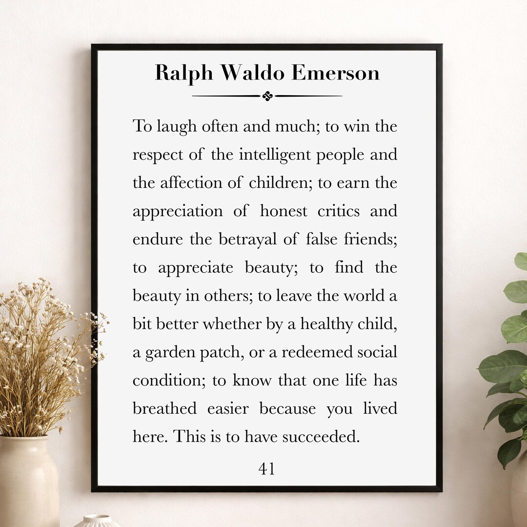 To Laugh Often and Much Wall Art Print | Ralph Waldo Emerson Quote ...