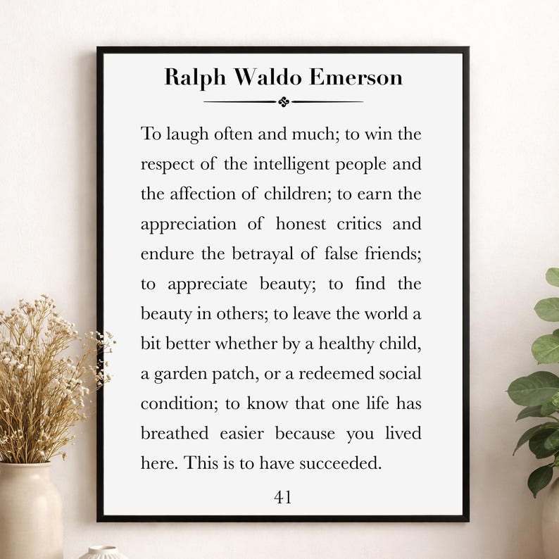 To Laugh Often and Much Wall Art Print | Ralph Waldo Emerson Quote ...