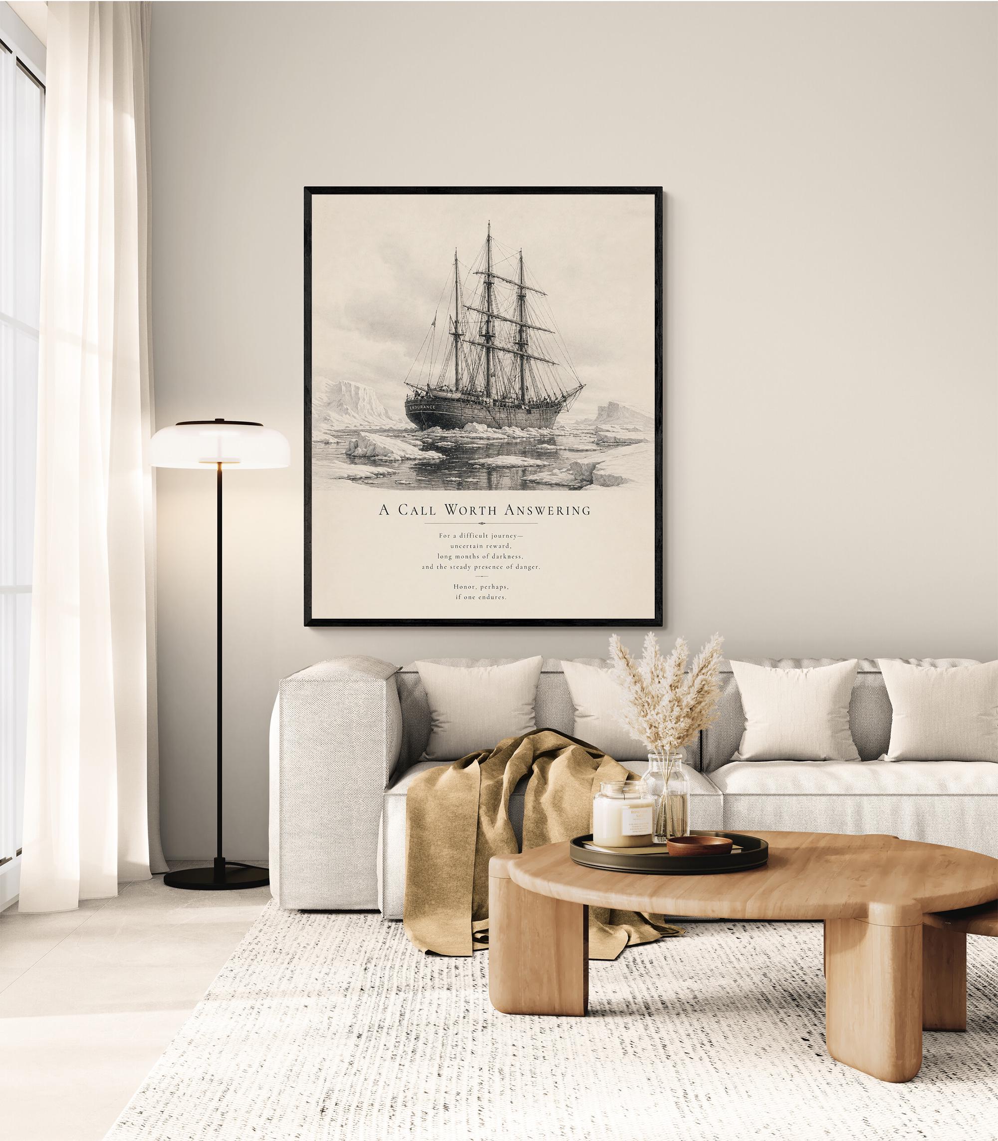 Shackleton Endurance Ship Wall Art Print, A Call Worth Answering Quote ...