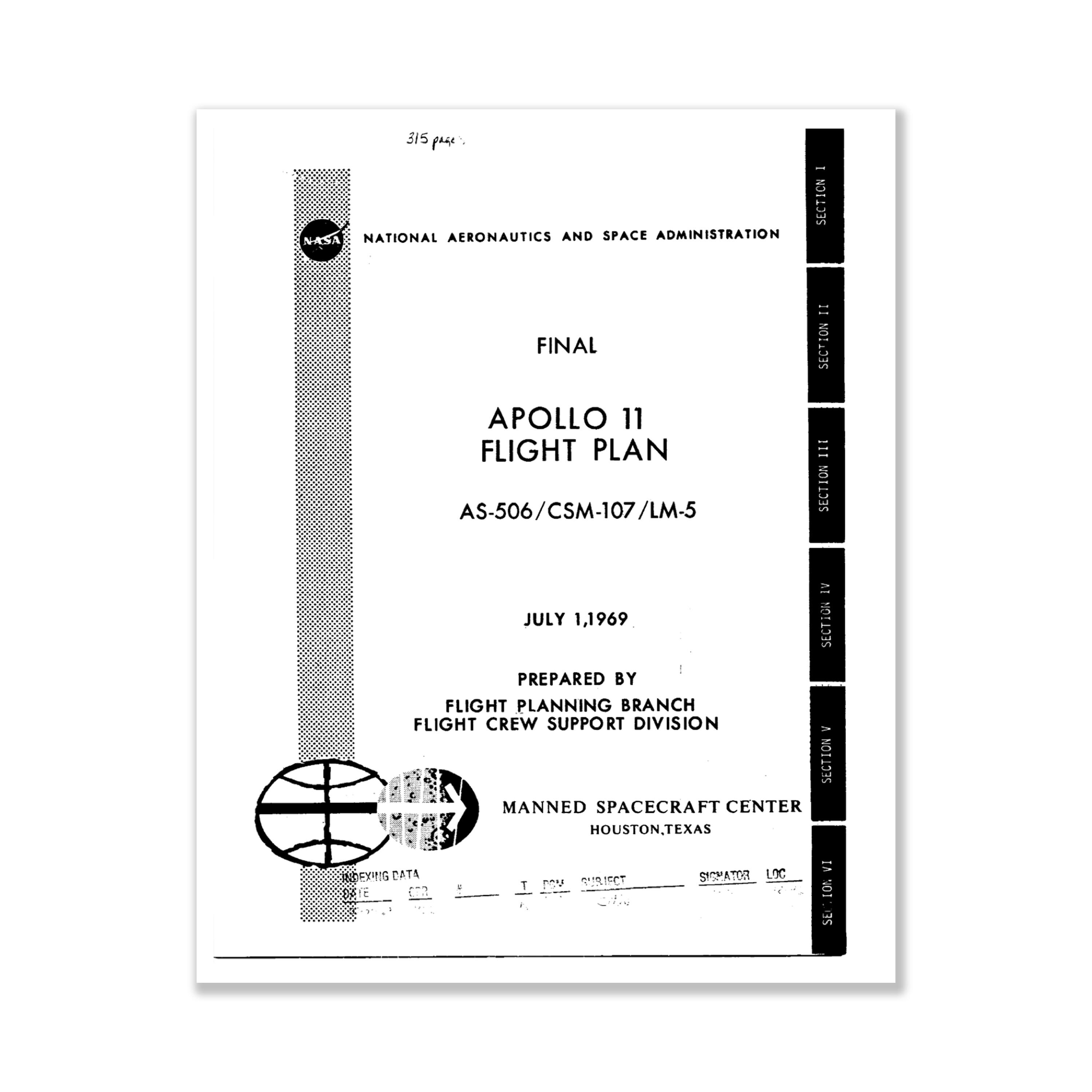 Apollo 11 Lunar Flight Plan Art Print | NASA Manual | 1969 Moon Landing ...