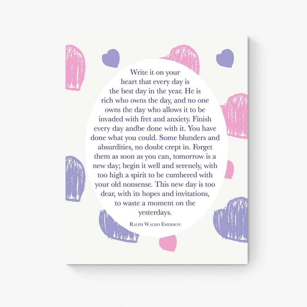 Write It on Your Heart | Ralph Waldo Emerson Quote | Poem Poetry | Home ...