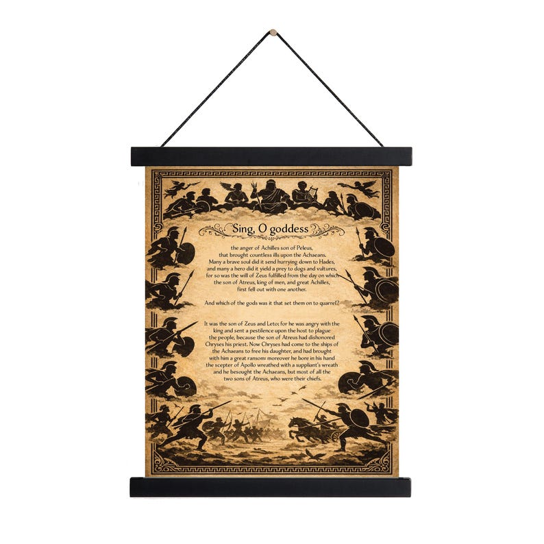 Iliad Art Print | Sing O Goddess the Anger of Achilles | Homer Poem ...