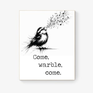 Ven a gorjear, ven por William Shakespeare, como quieras, pájaro Lámina artística