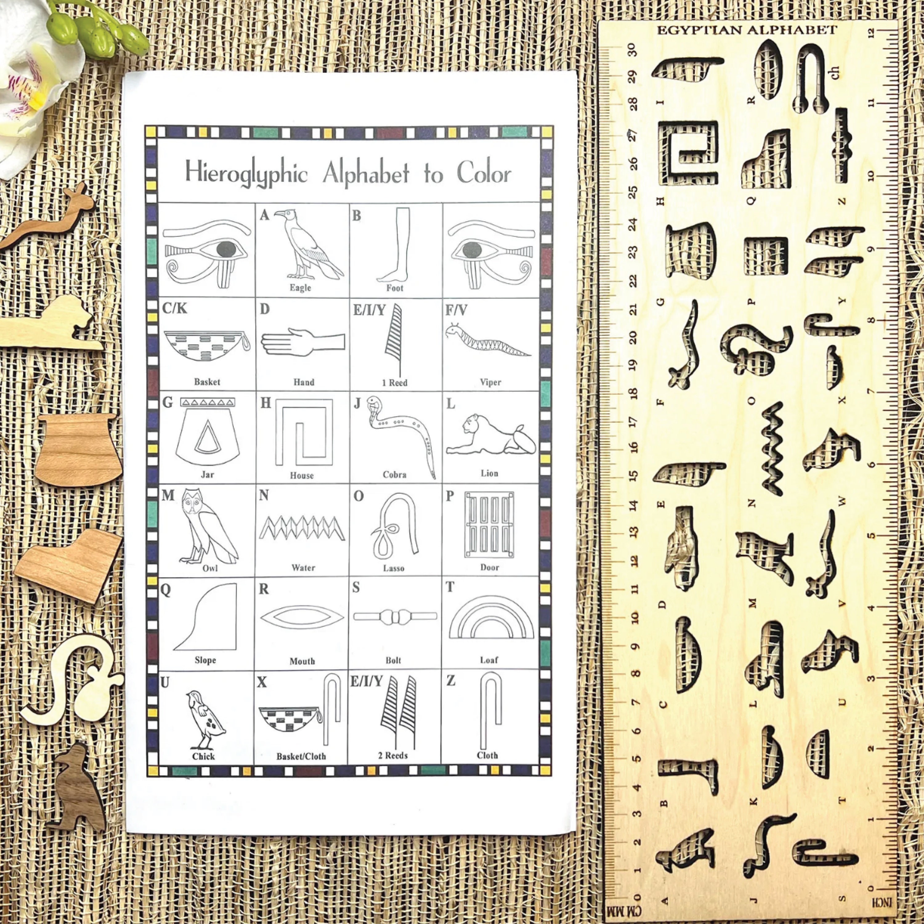 Hieroglyphs alphabet - Etsy 日本
