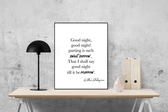 Bonne Nuit La Part Est Une Si Douce Tristesse Que Je Dirai Etsy Canada
