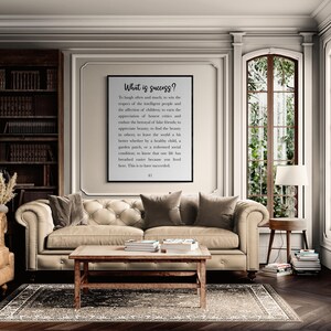 Emerson citat konsttryck | Vad är framgång | Att skratta ofta och mycket | Heminredningskonstverk | Inspirerande | Litterär | Familjeposter bild 12