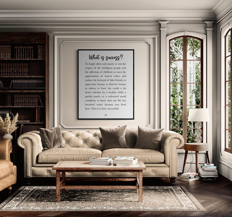 Emerson citat konsttryck | Vad är framgång | Att skratta ofta och mycket | Heminredningskonstverk | Inspirerande | Litterär | Familjeposter bild 12
