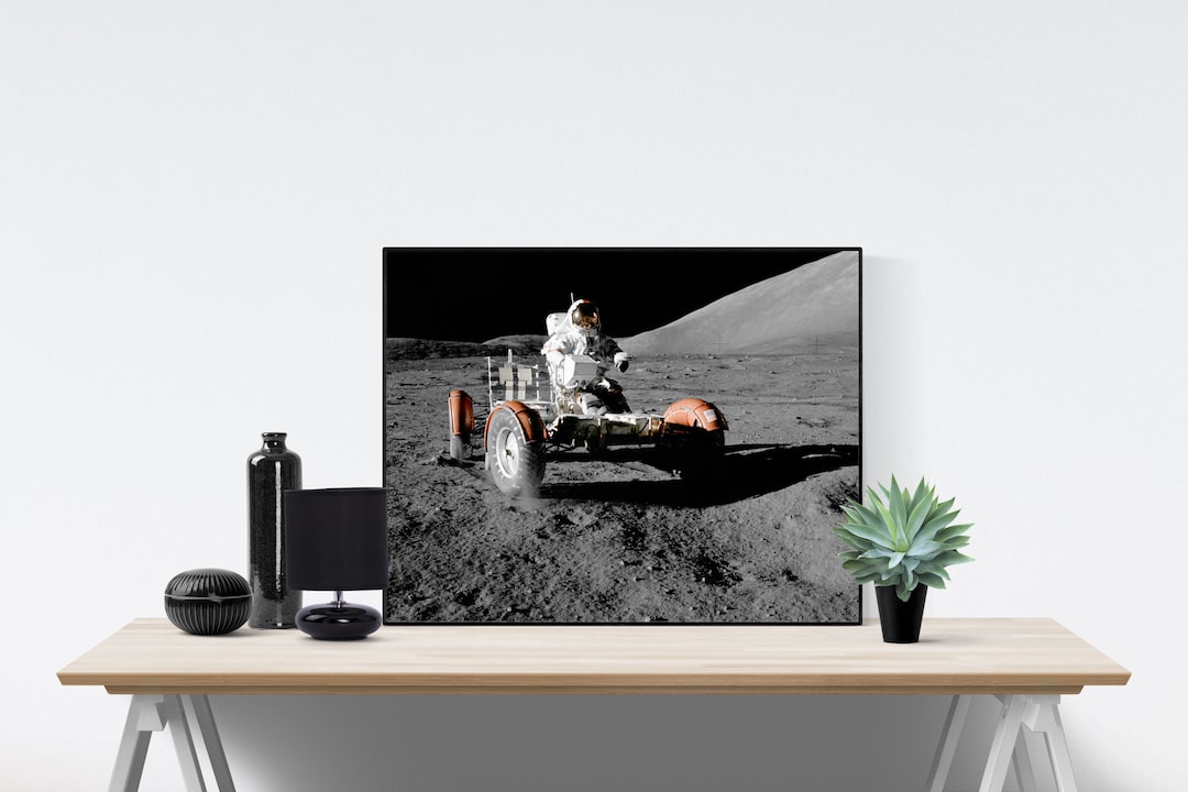 Earth's Moon | NASA JPL | Apollo 17 Lunar Rover | Lunar Art Print ...