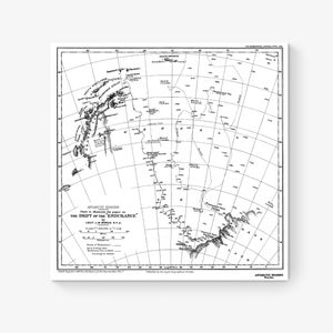 Mapa de la expedición de Ernest Shackleton / HMS Endurance / Decoración del hogar / Ilustraciones para la sala de estar / Historia de la marina náutica / Impresión de arte vintage