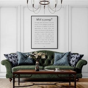 Emerson citat konsttryck | Vad är framgång | Att skratta ofta och mycket | Heminredningskonstverk | Inspirerande | Litterär | Familjeposter bild 11