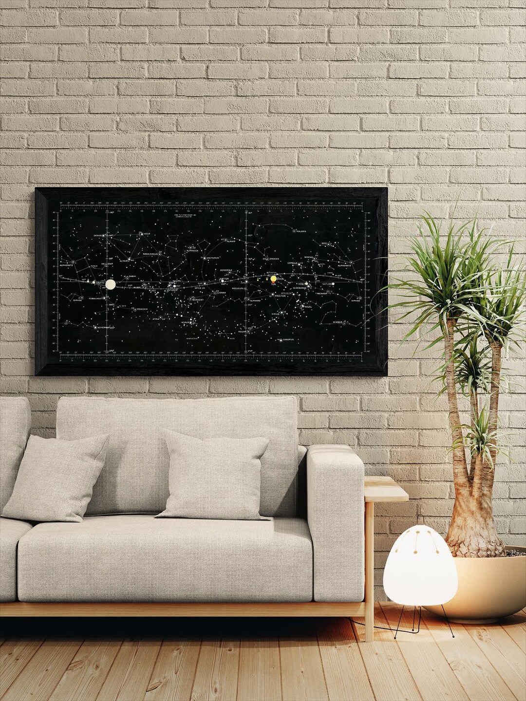 Apollo 11 Lunar Star Chart Wall Art Print | NASA Artwork | Moon Landing ...
