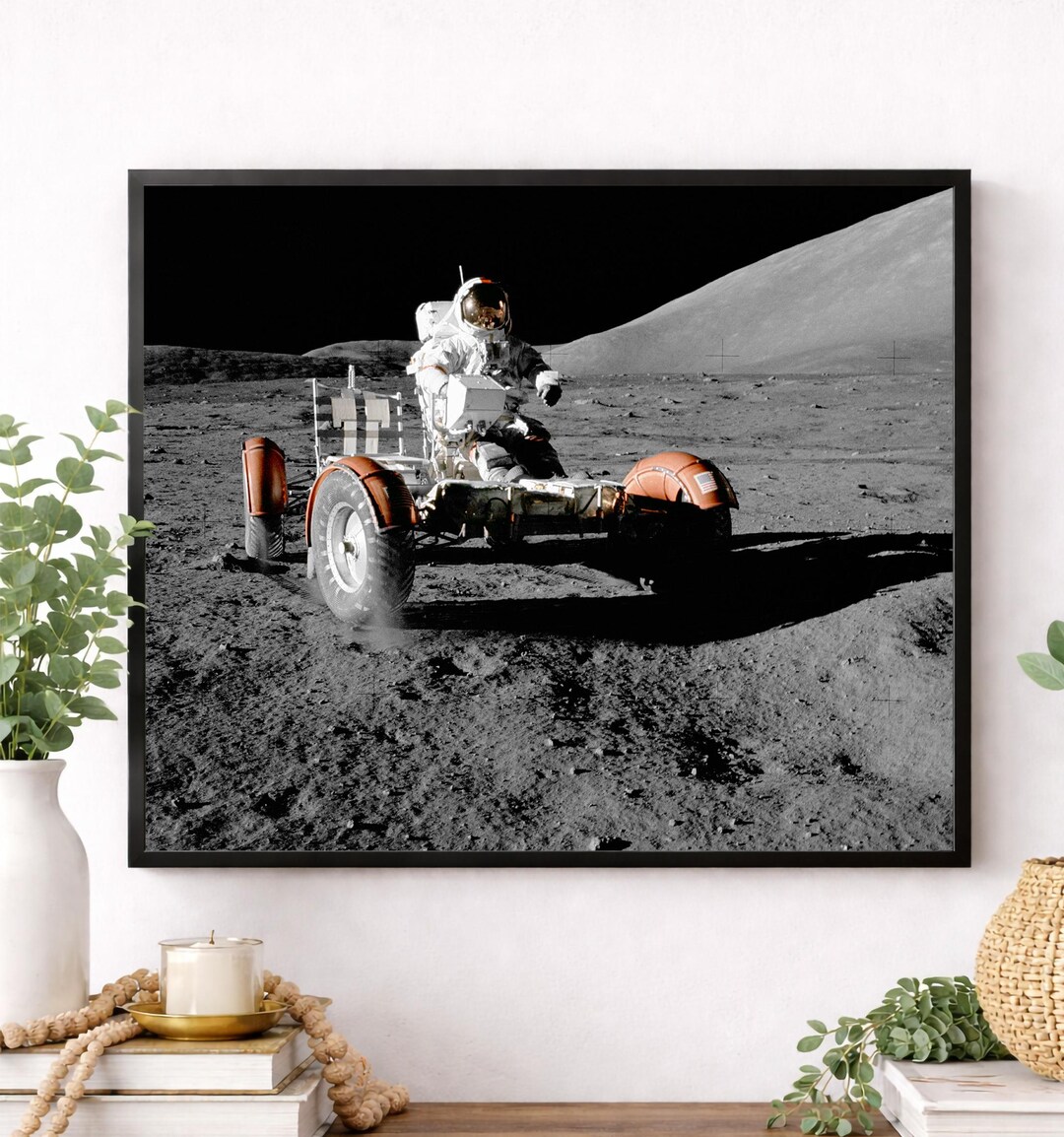 Apollo 17 Lunar Rover Wall Art Print | NASA Moon Landing Reproduction ...
