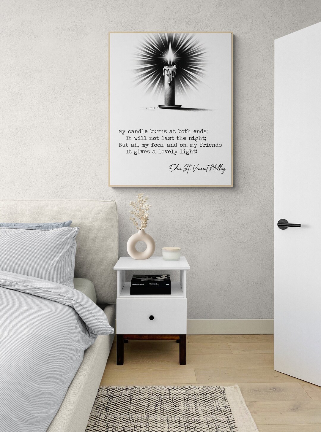 First Fig Edna St. Vincent Millay Inspirational Poetry Sketch Art Print