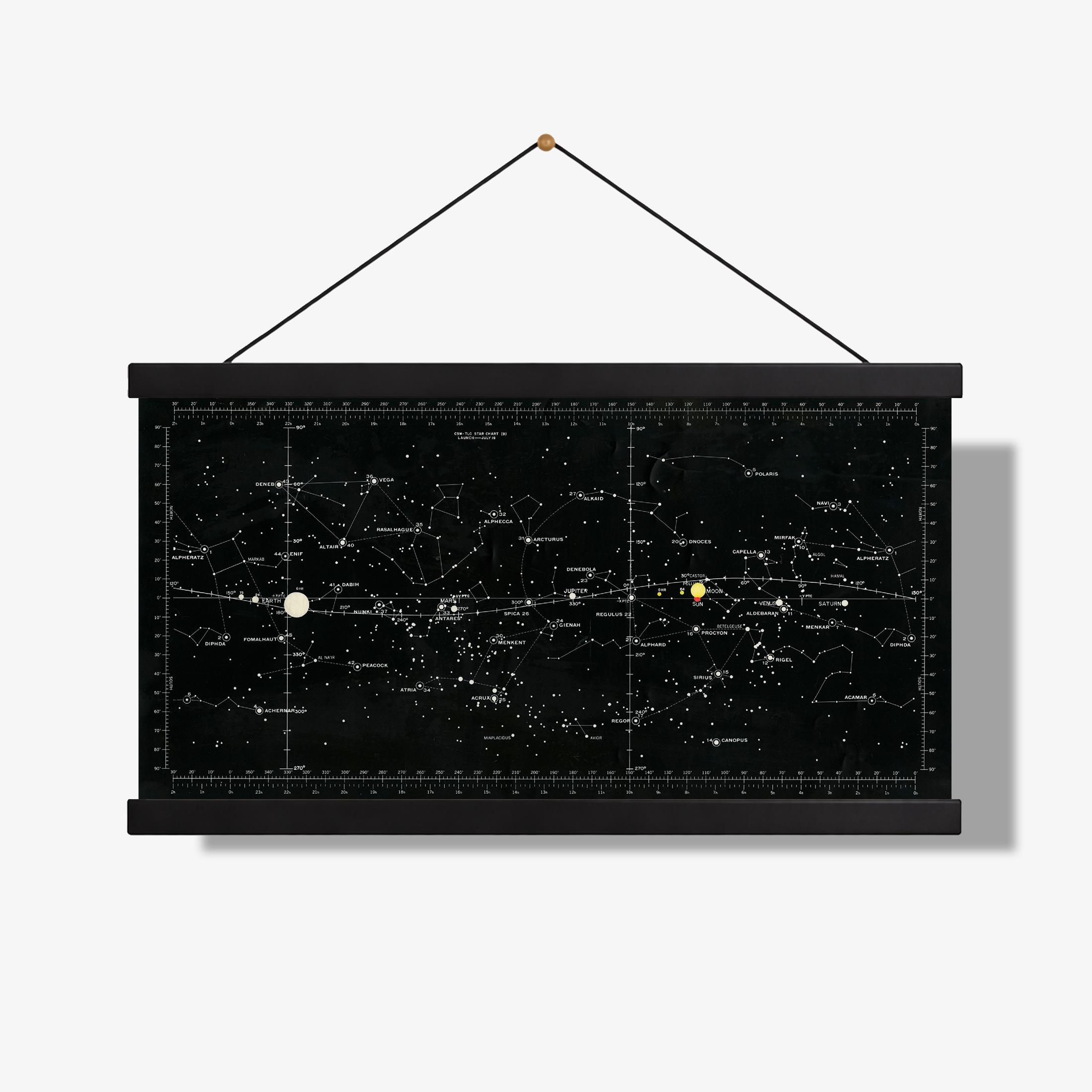 Apollo 11 Lunar Star Chart Wall Art Print | NASA Artwork | Moon Landing ...