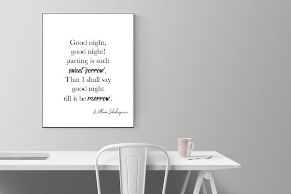 Bonne Nuit La Part Est Une Si Douce Tristesse Que Je Dirai Etsy Canada