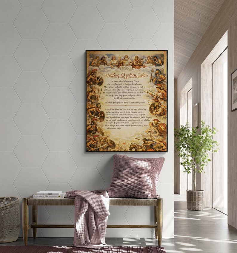 Iliad Wall Art Print | Sing O Goddess the Anger of Achilles | Homer ...