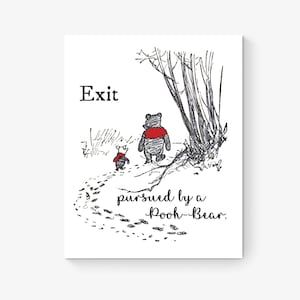 La salida perseguida por un oso / Winnie-the-Pooh / William Shakespeare / Literatura / Un cuento de invierno / Sala de estar / Decoración del hogar / Lámina artística