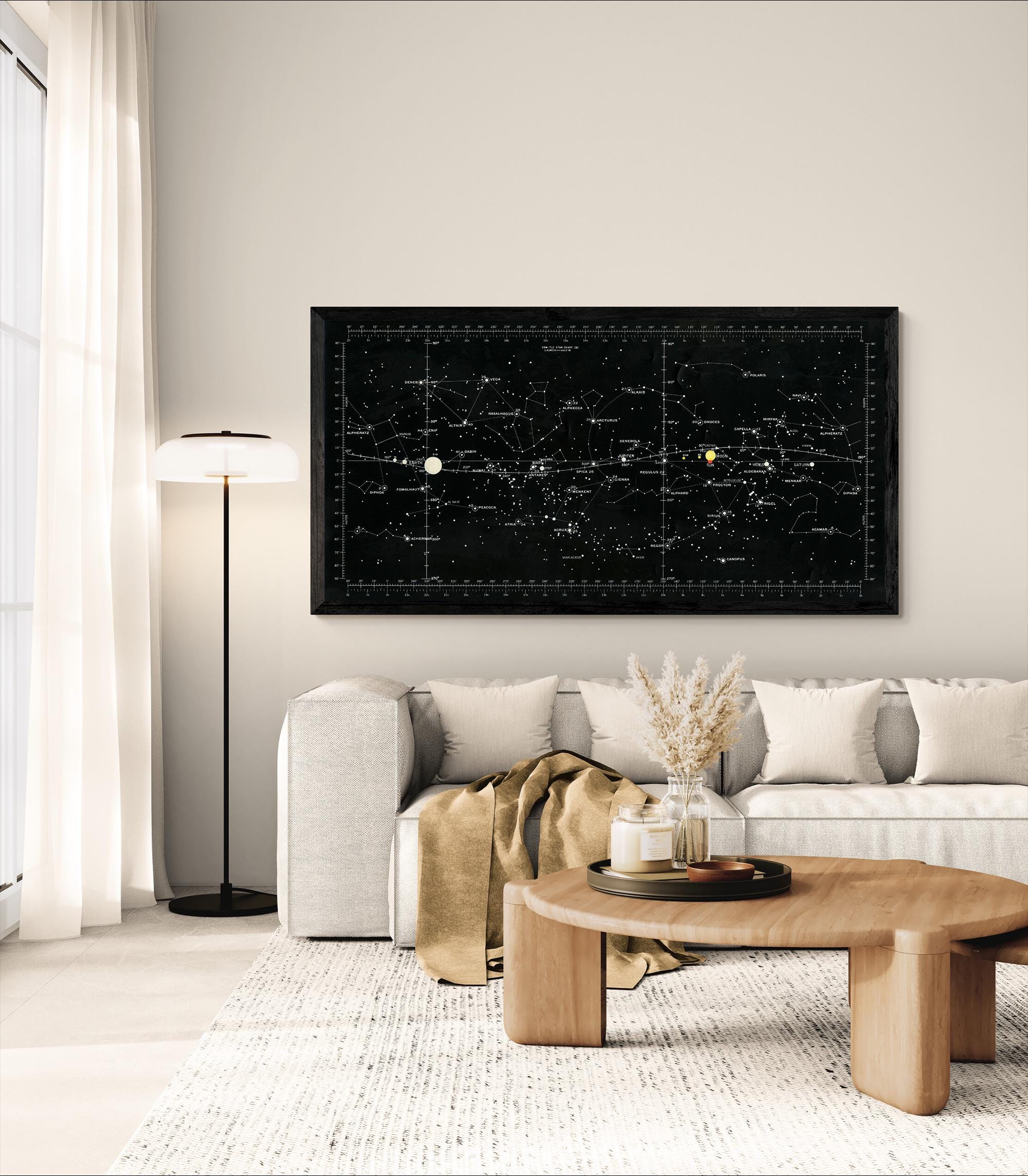 Apollo 11 Lunar Star Chart Wall Art Print | NASA Artwork | Moon Landing ...