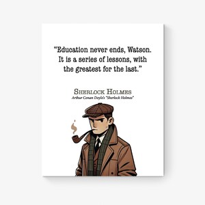 Sherlock Holmes / La educación nunca termina Watson / Arthur Conan Doyle / Niños / Literatura / Sala de estar / Decoración del hogar / Láminas artísticas