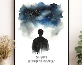 Do I Dare Disturb the Universe Wall Art Print | T.S. Eliot Quote | Literary Watercolor Wall Art | Living Room | Inspirational Home Decor