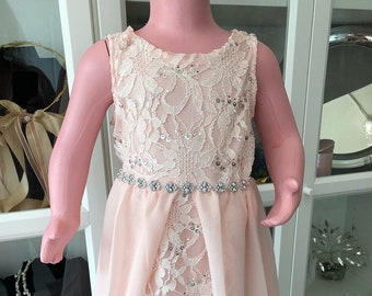 Girls dress in peach colour