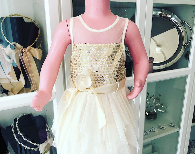 Girls dress in gold colour