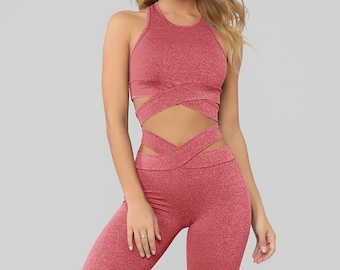 Active wear set with bra tank