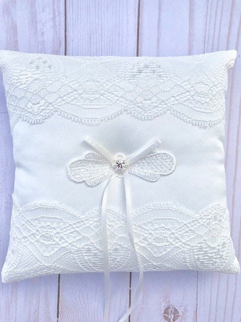Bridal Cushions, Wedding Ceremony Pockets With Ribbons, Lace, Flower  Decoration, Ring Cushions | Fruugo ZA