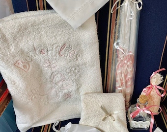 Butterfly ladopano and towel set off white