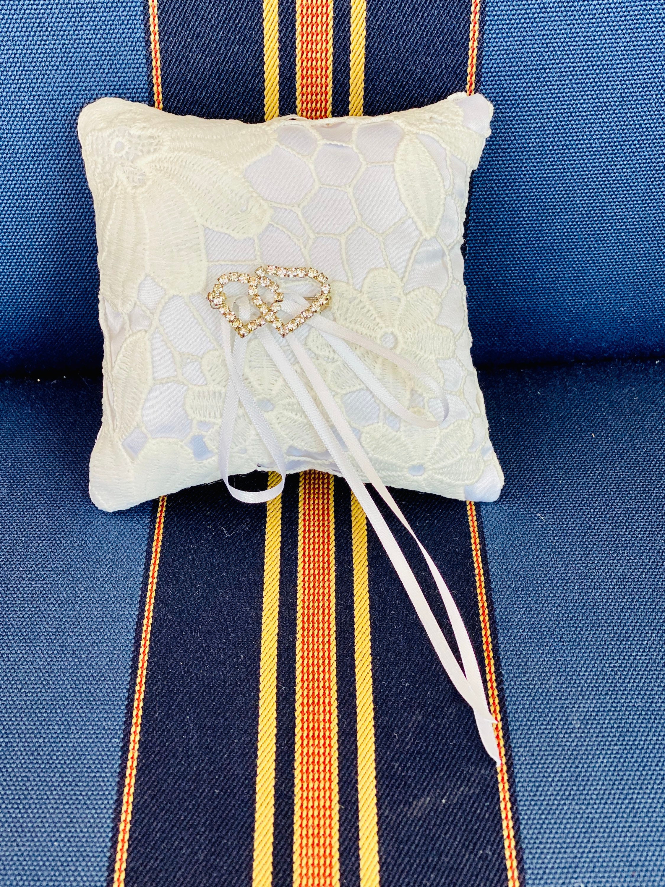 Ring bearer pillow ivory and white