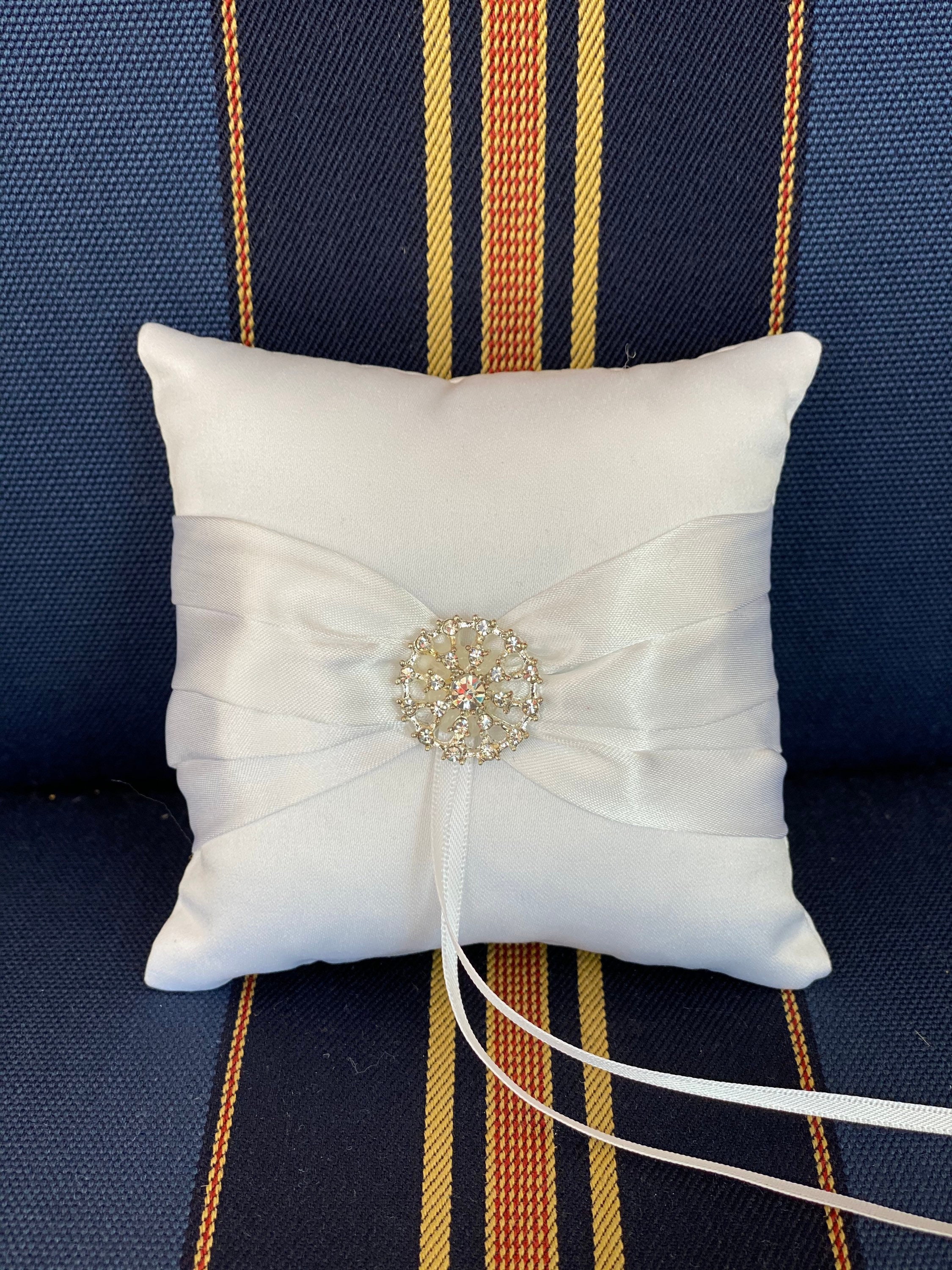 Ring bearer pillow in white