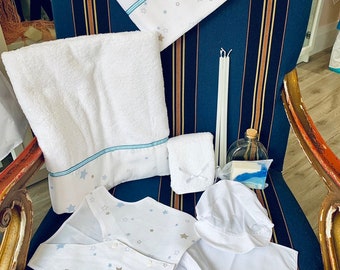 Boys baptism set with stars