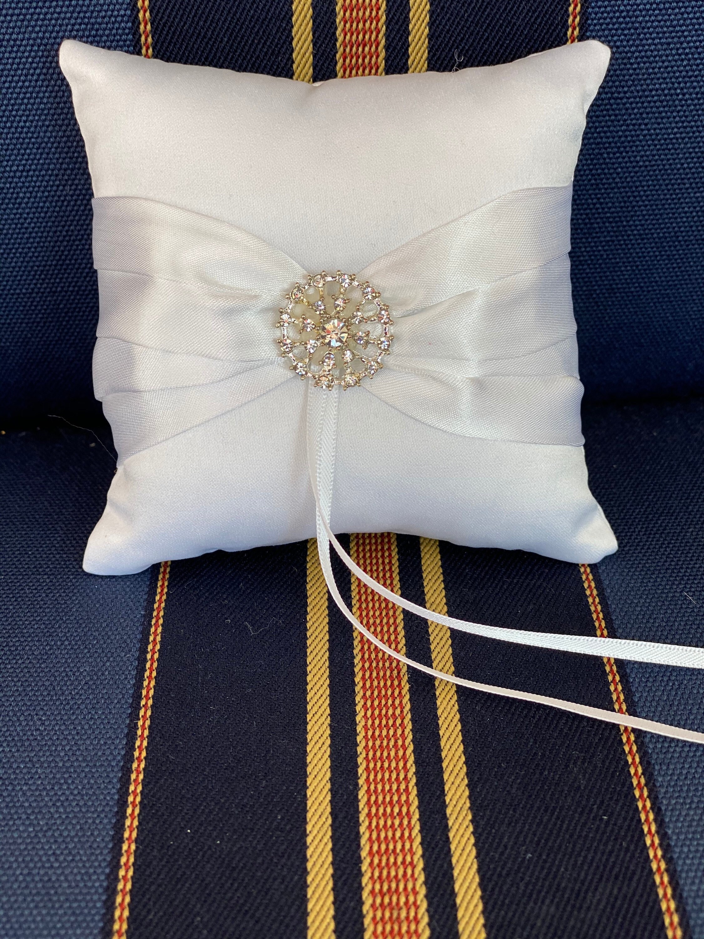 Ring bearer pillow in white