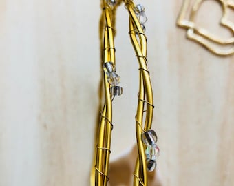 Yellow gold colour wedding crowns  / Stefana se kitrino xriso kai me petres swarovski