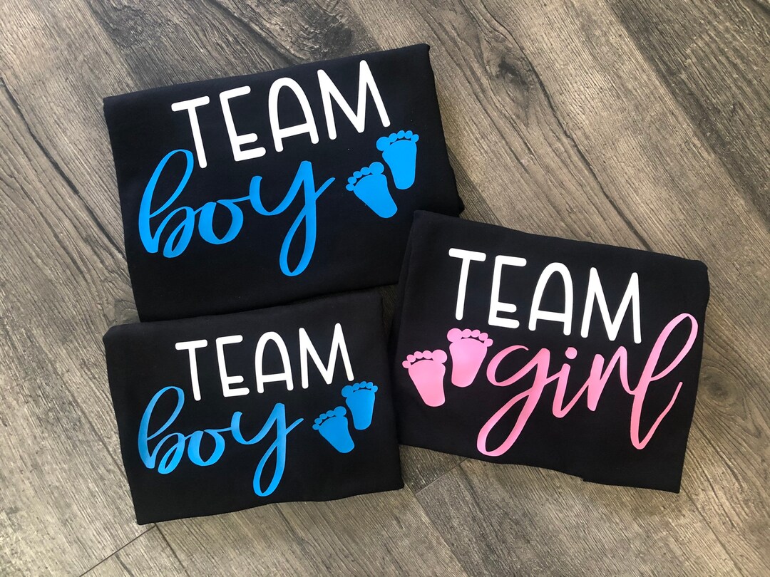 Team Girl Team Boy Shirts Family Gender Reveal Shirts Gender Etsy