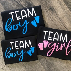 Team girl team boy shirts, Family gender reveal shirts, Gender reveal party, he or she, pink or blue, gender reveal shirts mom and dad