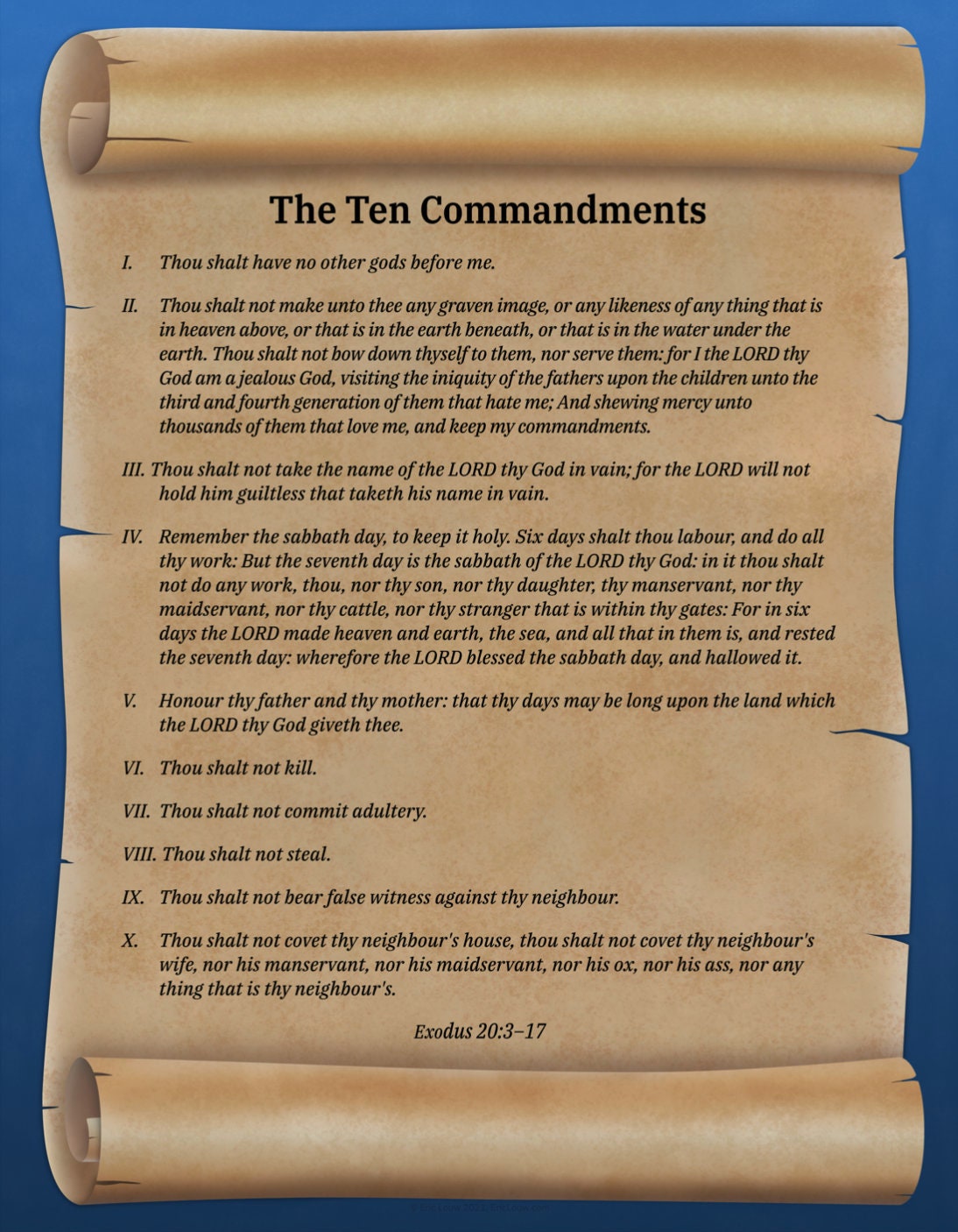 Ten Commandments Printable Poster (14"x18") - Etsy
