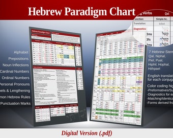 Biblical Hebrew Paradigm Chart [Digital Version] - Minimize Memorization through Similarity Recognition