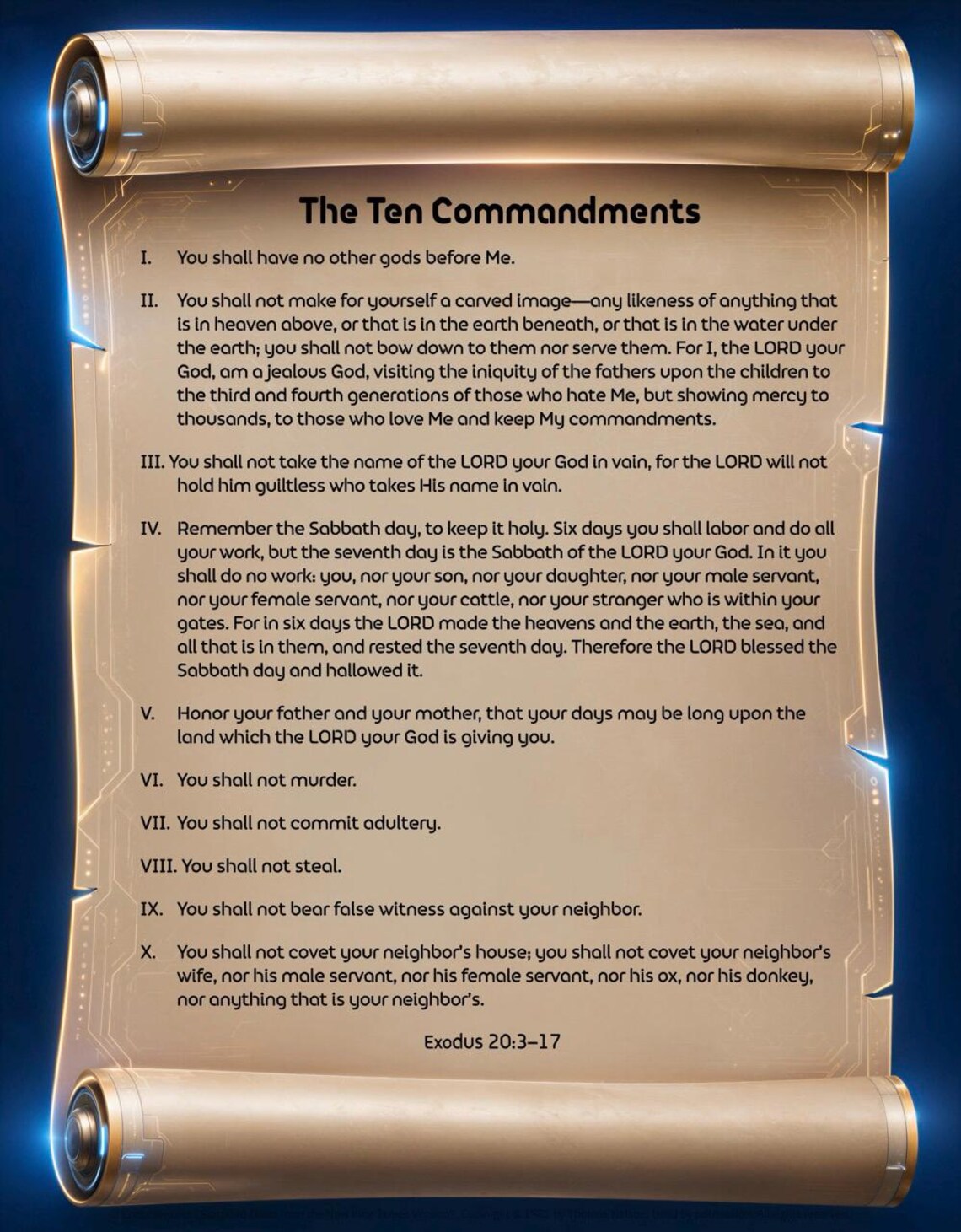 Ten Commandments Printable Poster (14