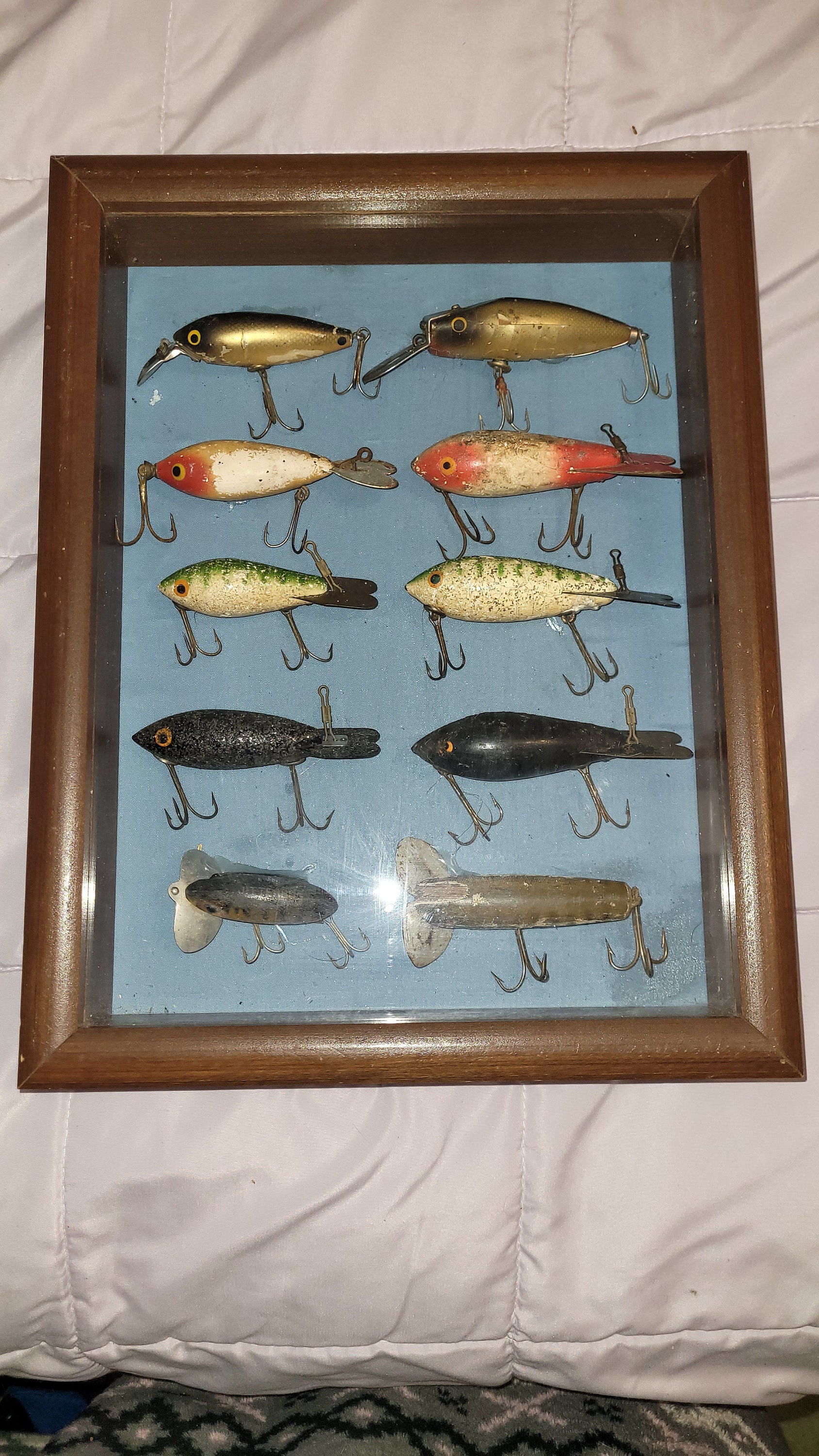 Antique Fishing Lure Display 