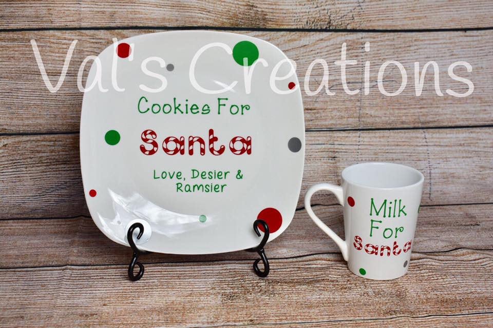 Personalized Santa plate and mug set