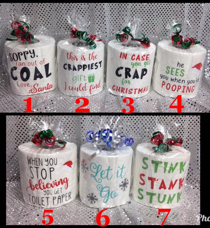 Funny Christmas Toilet Paper Gag Gift Secret Santa White Etsy