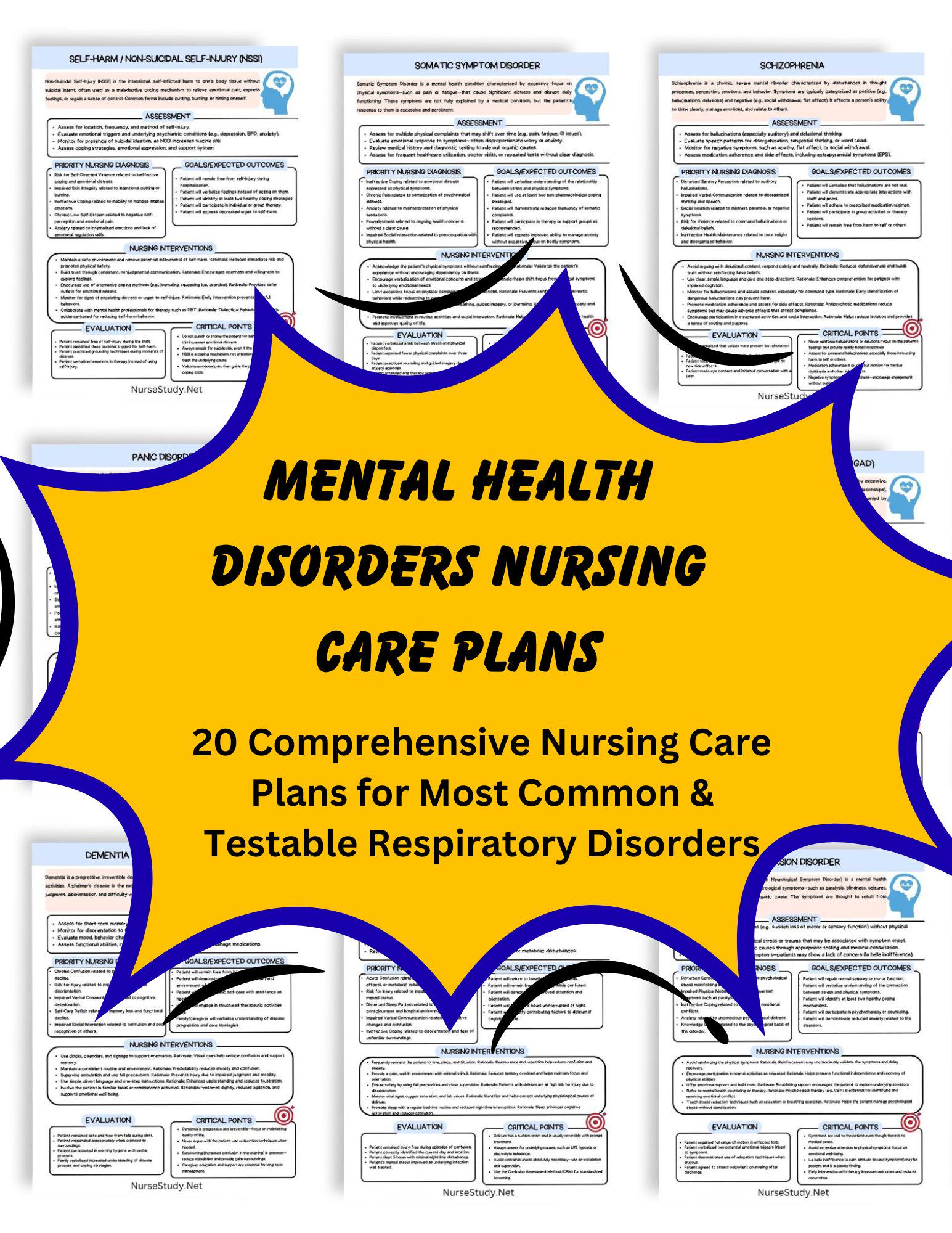 Mental Health Nursing Care Plans: Student Nurse NCLEX Study Guide (PDF ...