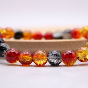 Flame Slayer Beaded Bracelet | Anime and Manga Style Bracelet | Stretch Bracelet